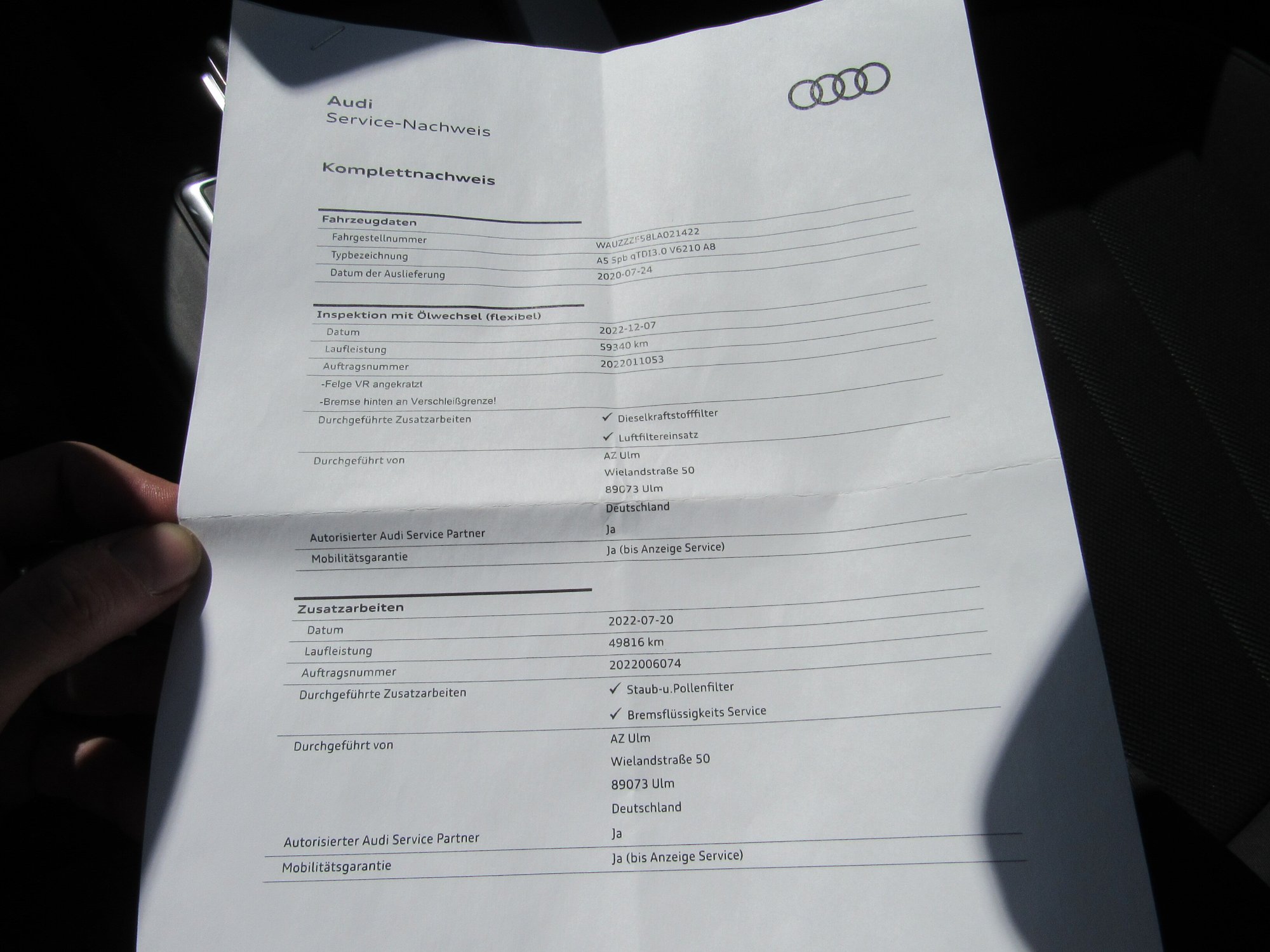 Audi A5 50 TDI - Diesel - Automatic - 61 900 km